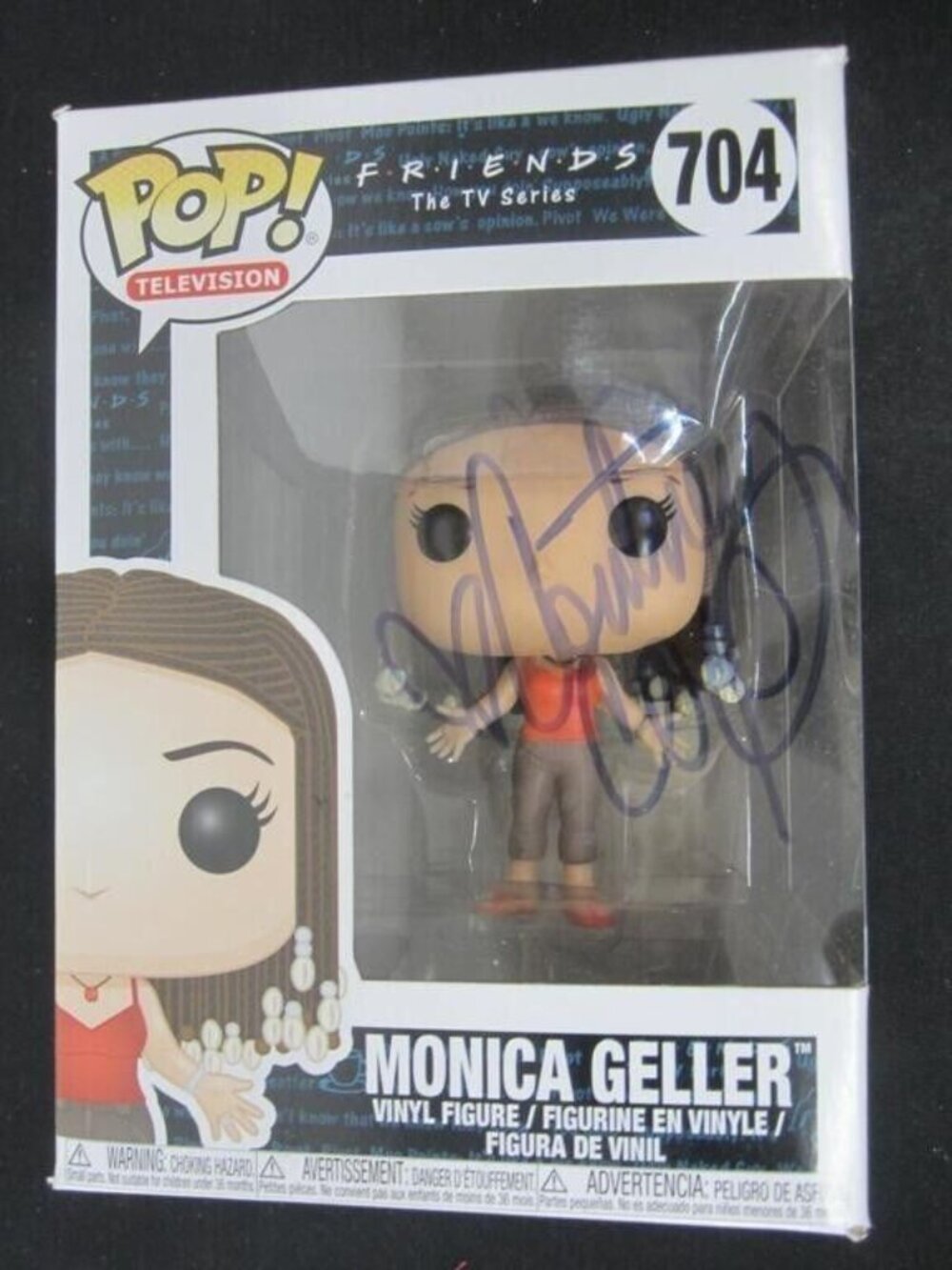 Courteney Cox signed Funko Pop! Vinyl: Friends - Monica Geller (Braids) #704 COA